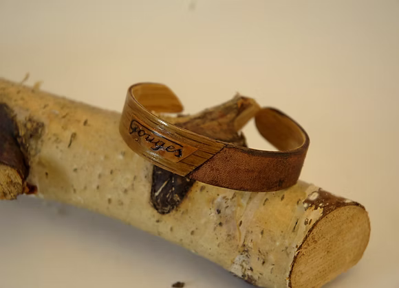 Bracelet Cuir & chêne