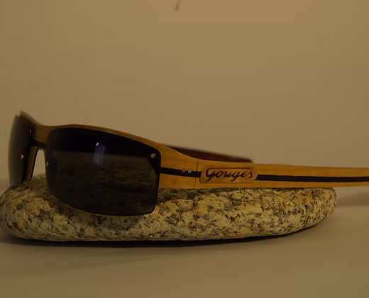 Lunettes bois en buis & Bande noire